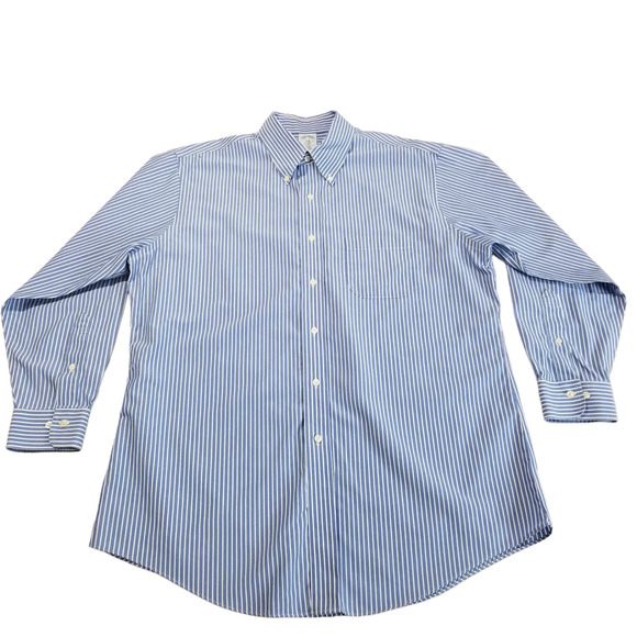 Brooks Brothers Shirt 16.5 Regent Fit Long Sleeve non iron Striped Button Down - Picture 1 of 13